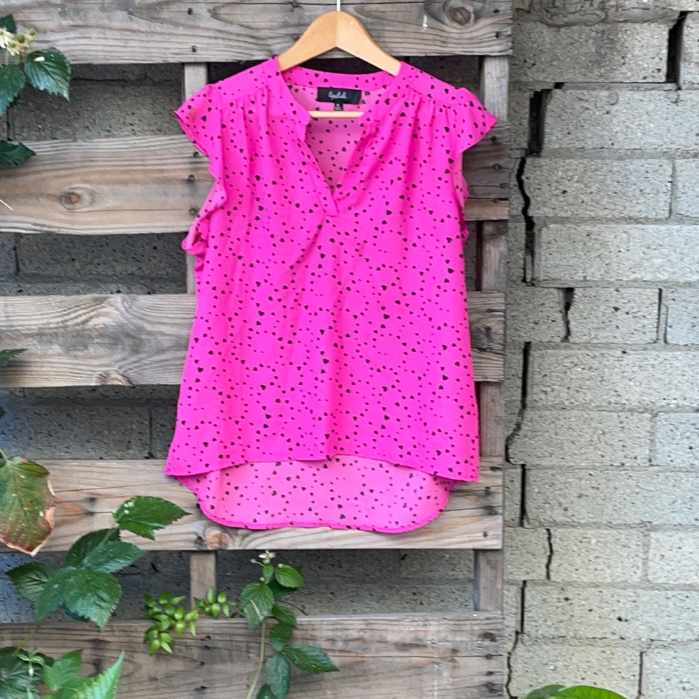 Pink blouse with hearts